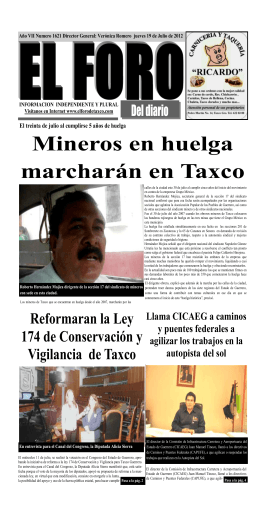 Mineros en huelga marcharán en Taxco