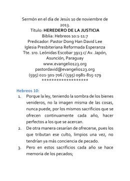 HEREDERO DE LA JUSTICIA Biblia: Hebreos