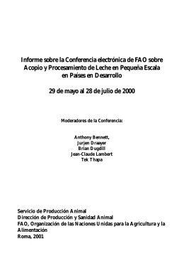 Informe sobre la Conferencia electrónica de FAO sobre Acopio y