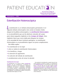 Patient Education Pamphlet, SP180, Esterilización histeroscópica