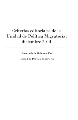 Criterios editoriales de la Unidad de Política Migratoria, diciembre