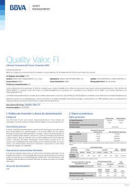 Quality Valor, FI - BBVA Asset Management
