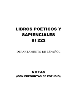 LIBROS POÉTICOS Y SAPIENCIALES BI 222