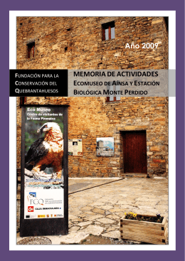 MEMORIA DE ACTIVIDADES Ecomuseo de Aínsa