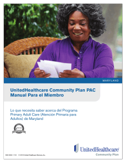 UnitedHealthcare Community Plan PAC Manual Para el Miembro