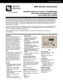 5860 Remote Annunciator Specification Sheet