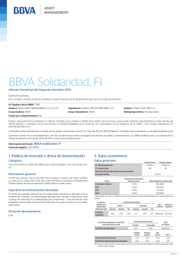 BBVA Solidaridad, FI - BBVA Asset Management