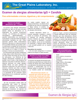 Vea el folleto de Alergias Alimentarias IgG + Cándida