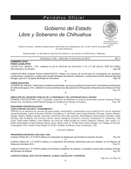 Miércoles 14 de enero de 2015 - Gobierno del Estado de Chihuahua