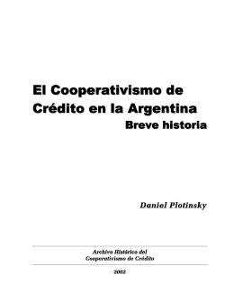 El Cooperativismo de Crédito en la Argentina