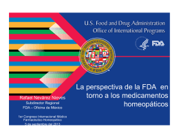 La perspectiva de la FDA en torno a los medicamentos homeopáticos