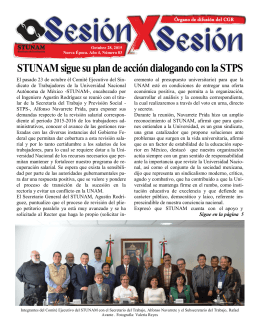 STUNAM sigue su plan de acción dialogando con la STPS