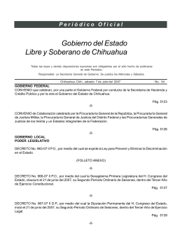 Sábado 7 de Julio 2007 - Gobierno del Estado de Chihuahua