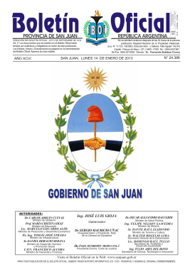 14/01/2013 - Gobierno de la Provincia de San Juan