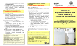 Reglamentación de EPA sobre Envases y Contención de