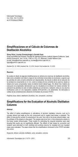 Simplificaciones en el Cálculo de Columnas de Destilación