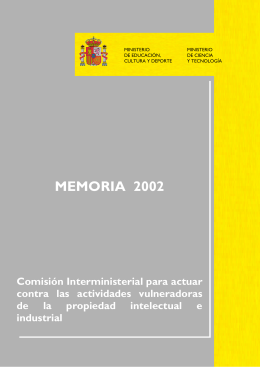 MEMORIA 2002 - Oficina Española de Patentes y Marcas