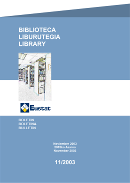 Boletín Biblioteca: Noviembre 2003