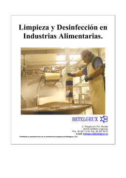 Limpieza y Desinfección en Industrias Alimentarias.