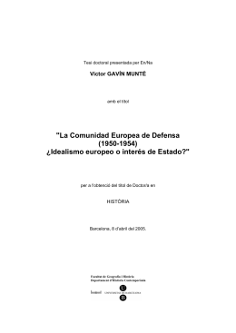 "La Comunidad Europea de Defensa (1950