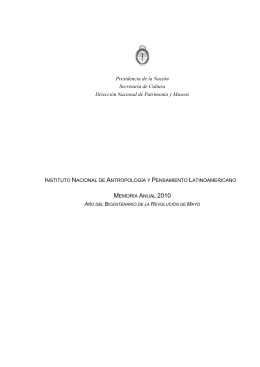 Memoria Anual 2010 - Instituto Nacional de Antropología y