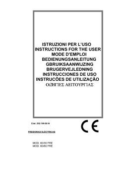 istruzioni per l`uso instructions for the user mode d`emploi
