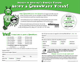 Adopt a GreenWatt Today! - UniSource Energy Services