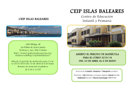 Tríptico del CEIP Islas Baleares