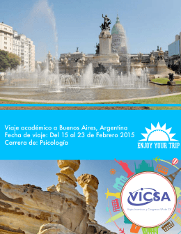 Viaje académico a Buenos Aires, Argentina Fecha