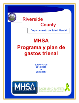 MHSA Programa y plan de gastos trienal