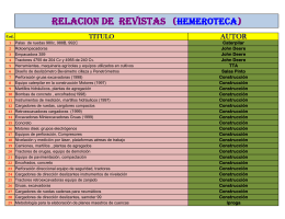 relacion de revistas (hemeroteca) - Universidad Nacional Agraria La
