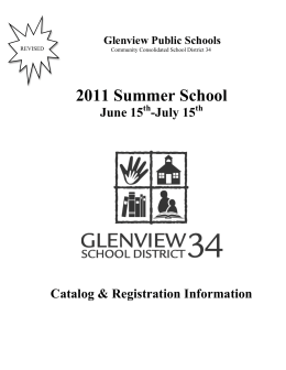 2011 Summer School - Glenview Public School District #34