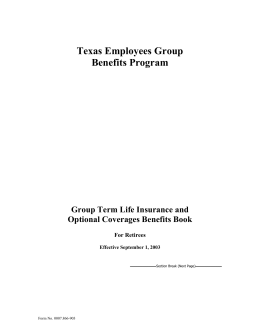 Texas Employees Group Benefits Program