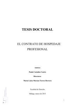 El contrato de hospedaje profesional - Repositorio Institucional de la