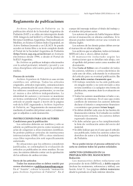 Reglamento de publicaciones - Sociedad Argentina de Pediatría