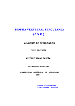 biopsia vertebral percutánea (bvp). análisis de resultados