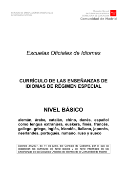 Nivel Básico - Escuela Oficial de Idiomas de ALCORCÓN