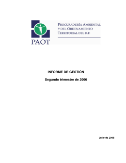 INFORME DE GESTIÓN Segundo trimestre de 2006
