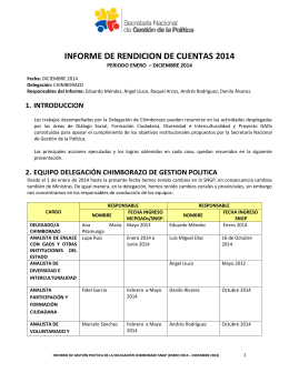 Informe de Cuentas Chimborazo - Secretaría Nacional de Gestión