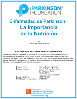 La Importancia de la Nutrición - National Parkinson Foundation