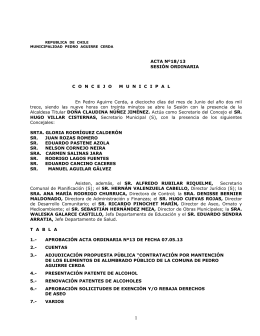 Acta Nº18 - Municipalidad de Pedro Aguirre Cerda