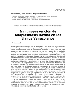Inmunoprevención de Anaplasmosis Bovina en los Llanos