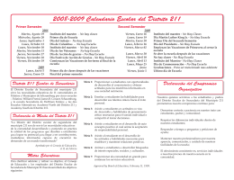 2008-2009 Calendario Escolar del Distrito 211