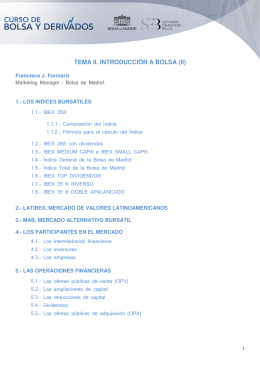 TEMA II. INTRODUCCIÓN A BOLSA (II)