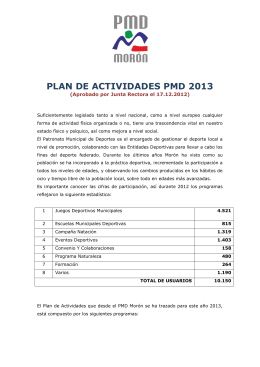 plan de actividades pmd 2013 - Patronato Municipal de Deportes
