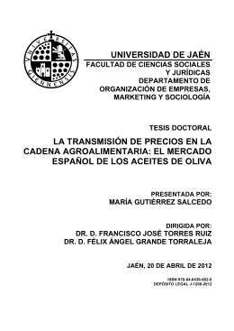 UNIVERSIDAD DE JAÉN LA TRANSMISIÓN DE PRECIOS