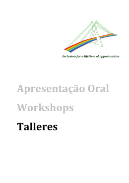 Apresentação Oral Workshops Talleres