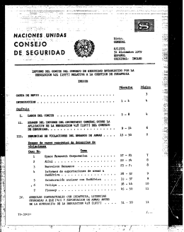 Distr. GENERAL S/13721 31 diciembre 1979 ESPAÑOL ORIGINAL