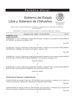 Sábado 11 de julio 2009 - Gobierno del Estado de Chihuahua