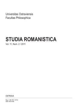 STUDIA ROMANISTICA - Dokumenty - Ostravská univerzita v Ostravě
